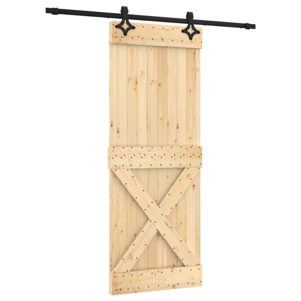 vidaXL Ușă glisantă cu set de feronerie 80x210 cm, lemn masiv de pin