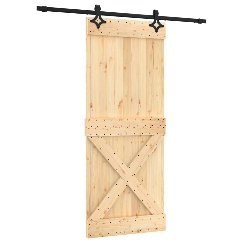 vidaXL Ușă glisantă cu set de feronerie 85x210 cm, lemn masiv de pin