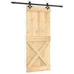 vidaXL Ușă glisantă cu set de feronerie 85x210 cm, lemn masiv de pin vidaXL Ușă glisantă cu set de feronerie 85x210 cm, lemn masiv de pin