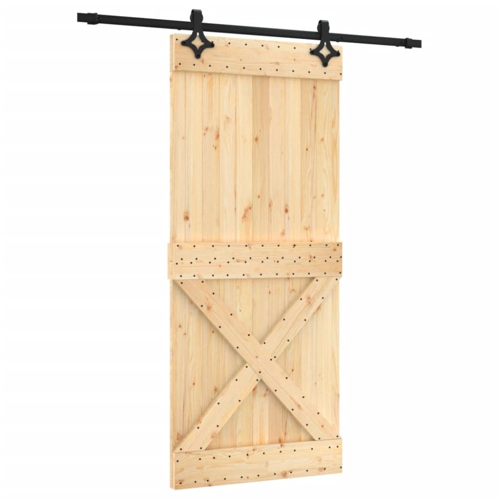vidaXL Ușă glisantă cu set feronerie, 90x210 cm, lemn masiv de pin