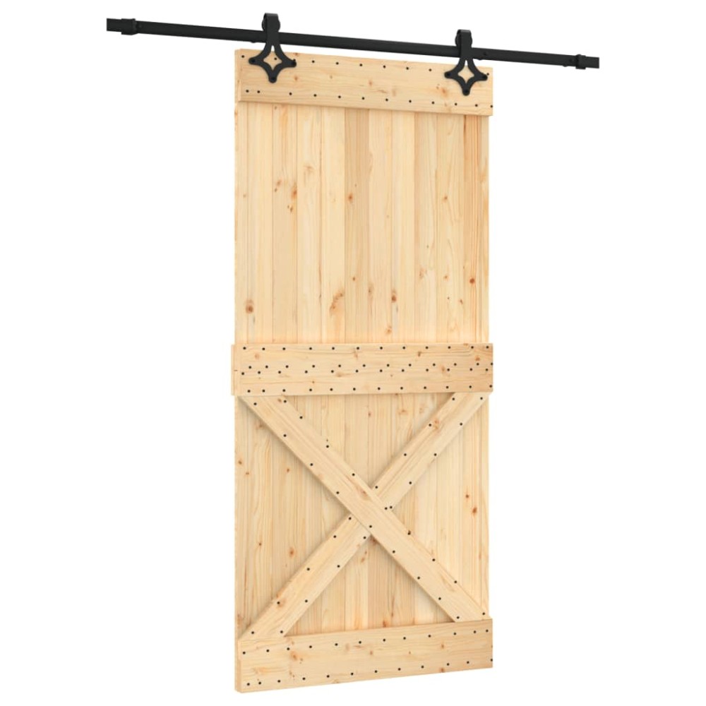 vidaXL Ușă glisantă cu set de feronerie 95x210 cm, lemn masiv de pin