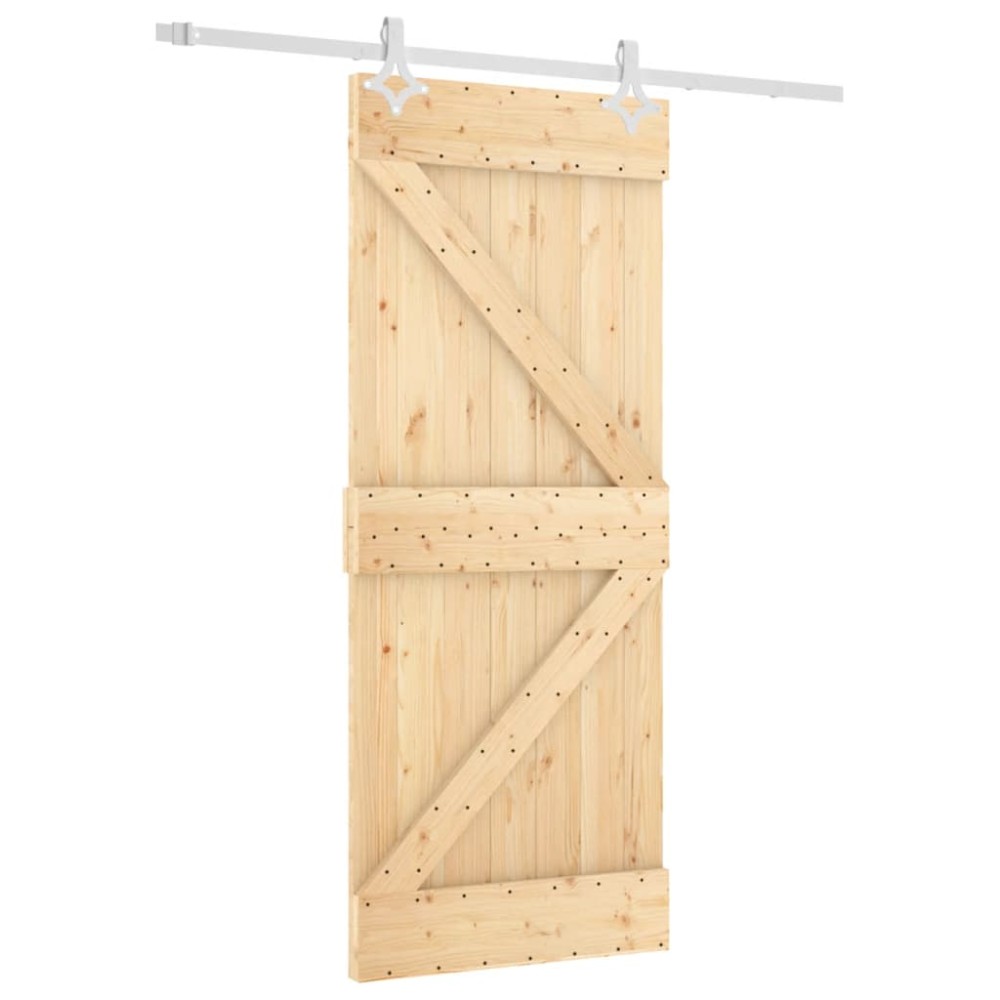 vidaXL Ușă glisantă cu set de feronerie 85x210 cm, lemn masiv de pin