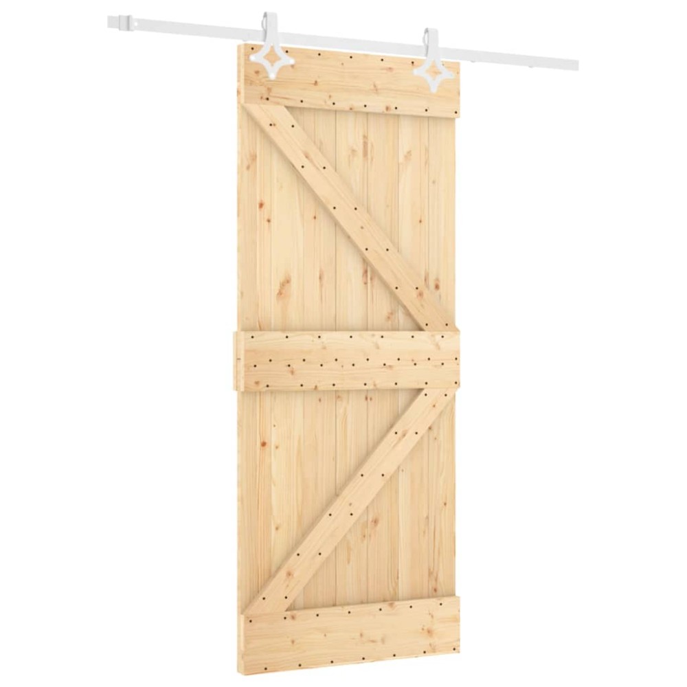 vidaXL Ușă glisantă cu set de feronerie 80x210 cm, lemn masiv de pin