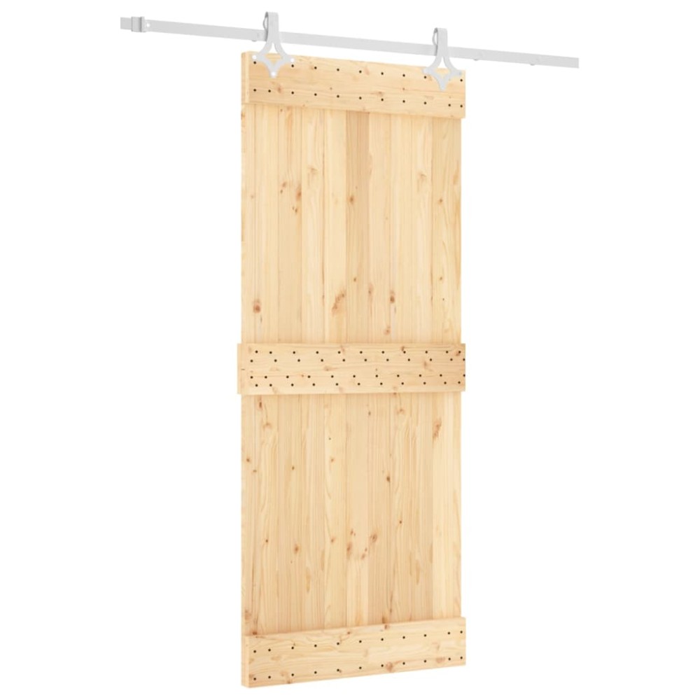vidaXL Ușă glisantă cu set de feronerie 85x210 cm, lemn masiv de pin