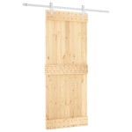 vidaXL Ușă glisantă cu set de feronerie 85x210 cm, lemn masiv de pin vidaXL Ușă glisantă cu set de feronerie 85x210 cm, lemn masiv de pin