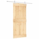 vidaXL Ușă glisantă cu set feronerie, 90x210 cm, lemn masiv de pin vidaXL Ușă glisantă cu set feronerie, 90x210 cm, lemn masiv de pin