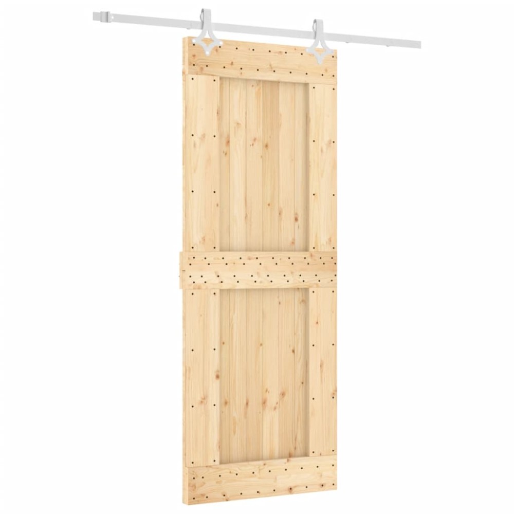 vidaXL Ușă glisantă cu set de feronerie 80x210 cm, lemn masiv de pin