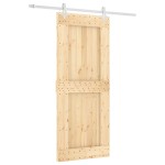 vidaXL Ușă glisantă cu set de feronerie 85x210 cm, lemn masiv de pin vidaXL Ușă glisantă cu set de feronerie 85x210 cm, lemn masiv de pin