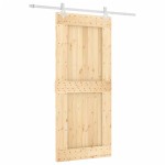 vidaXL Ușă glisantă cu set feronerie, 90x210 cm, lemn masiv de pin vidaXL Ușă glisantă cu set feronerie, 90x210 cm, lemn masiv de pin