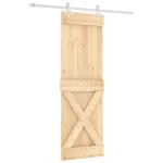 vidaXL Ușă glisantă cu set de feronerie 70x210 cm, lemn masiv de pin vidaXL Ușă glisantă cu set de feronerie 70x210 cm, lemn masiv de pin