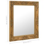 vidaXL Oglindă de perete în stil baroc, auriu, 50 x 60 cm vidaXL Oglindă de perete în stil baroc, auriu, 50 x 60 cm