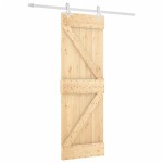 vidaXL Ușă glisantă cu set de feronerie 70x210 cm, lemn masiv de pin vidaXL Ușă glisantă cu set de feronerie 70x210 cm, lemn masiv de pin