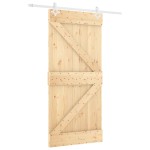 vidaXL Ușă glisantă cu set feronerie, 100x210 cm, lemn masiv de pin vidaXL Ușă glisantă cu set feronerie, 100x210 cm, lemn masiv de pin