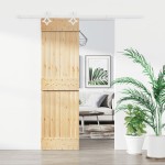 vidaXL Ușă glisantă cu set de feronerie 70x210 cm, lemn masiv de pin vidaXL Ușă glisantă cu set de feronerie 70x210 cm, lemn masiv de pin