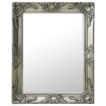 vidaXL Oglindă de perete în stil baroc, argintiu, 50 x 60 cm