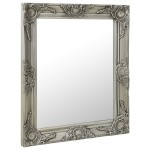 vidaXL Oglindă de perete în stil baroc, argintiu, 50 x 60 cm