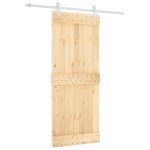 vidaXL Ușă glisantă cu set de feronerie 85x210 cm, lemn masiv de pin vidaXL Ușă glisantă cu set de feronerie 85x210 cm, lemn masiv de pin