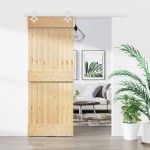 vidaXL Ușă glisantă cu set de feronerie 85x210 cm, lemn masiv de pin vidaXL Ușă glisantă cu set de feronerie 85x210 cm, lemn masiv de pin