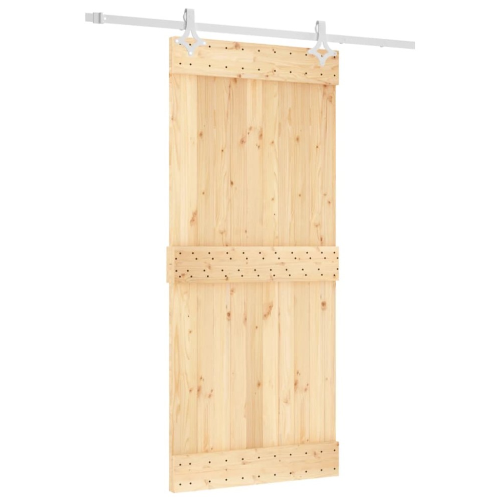 vidaXL Ușă glisantă cu set feronerie, 90x210 cm, lemn masiv de pin