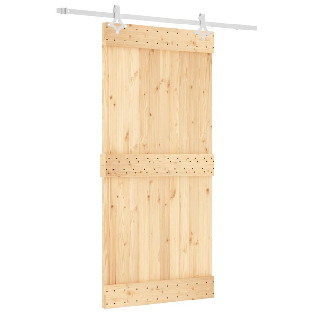 vidaXL Ușă glisantă cu set de feronerie 95x210 cm, lemn masiv de pin