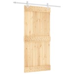 vidaXL Ușă glisantă cu set de feronerie 95x210 cm, lemn masiv de pin vidaXL Ușă glisantă cu set de feronerie 95x210 cm, lemn masiv de pin