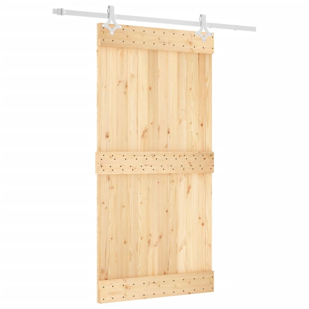 vidaXL Ușă glisantă cu set feronerie, 100x210 cm, lemn masiv de pin