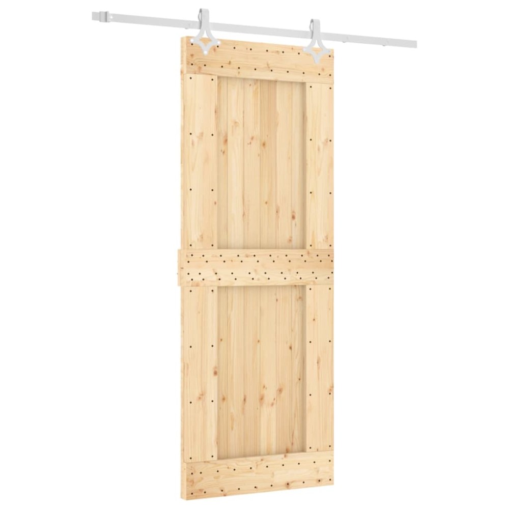 vidaXL Ușă glisantă cu set de feronerie 80x210 cm, lemn masiv de pin