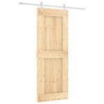 vidaXL Ușă glisantă cu set de feronerie 80x210 cm, lemn masiv de pin vidaXL Ușă glisantă cu set de feronerie 80x210 cm, lemn masiv de pin