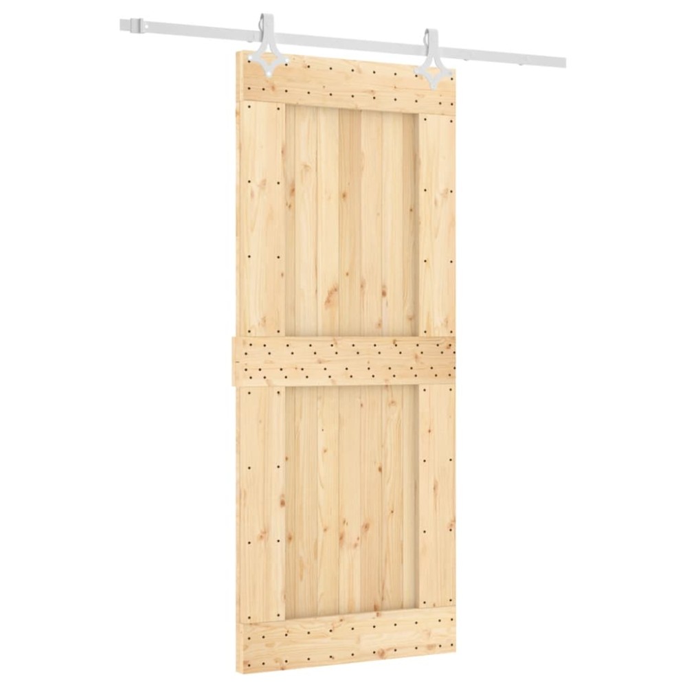 vidaXL Ușă glisantă cu set de feronerie 85x210 cm, lemn masiv de pin