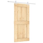 vidaXL Ușă glisantă cu set de feronerie 95x210 cm, lemn masiv de pin vidaXL Ușă glisantă cu set de feronerie 95x210 cm, lemn masiv de pin