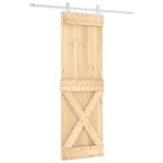vidaXL Ușă glisantă cu set de feronerie 70x210 cm, lemn masiv de pin vidaXL Ușă glisantă cu set de feronerie 70x210 cm, lemn masiv de pin
