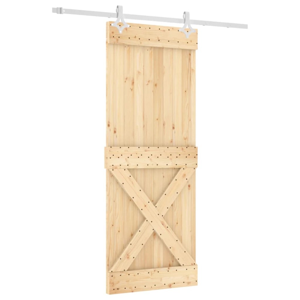 vidaXL Ușă glisantă cu set de feronerie 80x210 cm, lemn masiv de pin