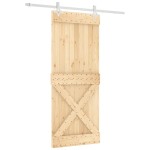 vidaXL Ușă glisantă cu set de feronerie 85x210 cm, lemn masiv de pin vidaXL Ușă glisantă cu set de feronerie 85x210 cm, lemn masiv de pin