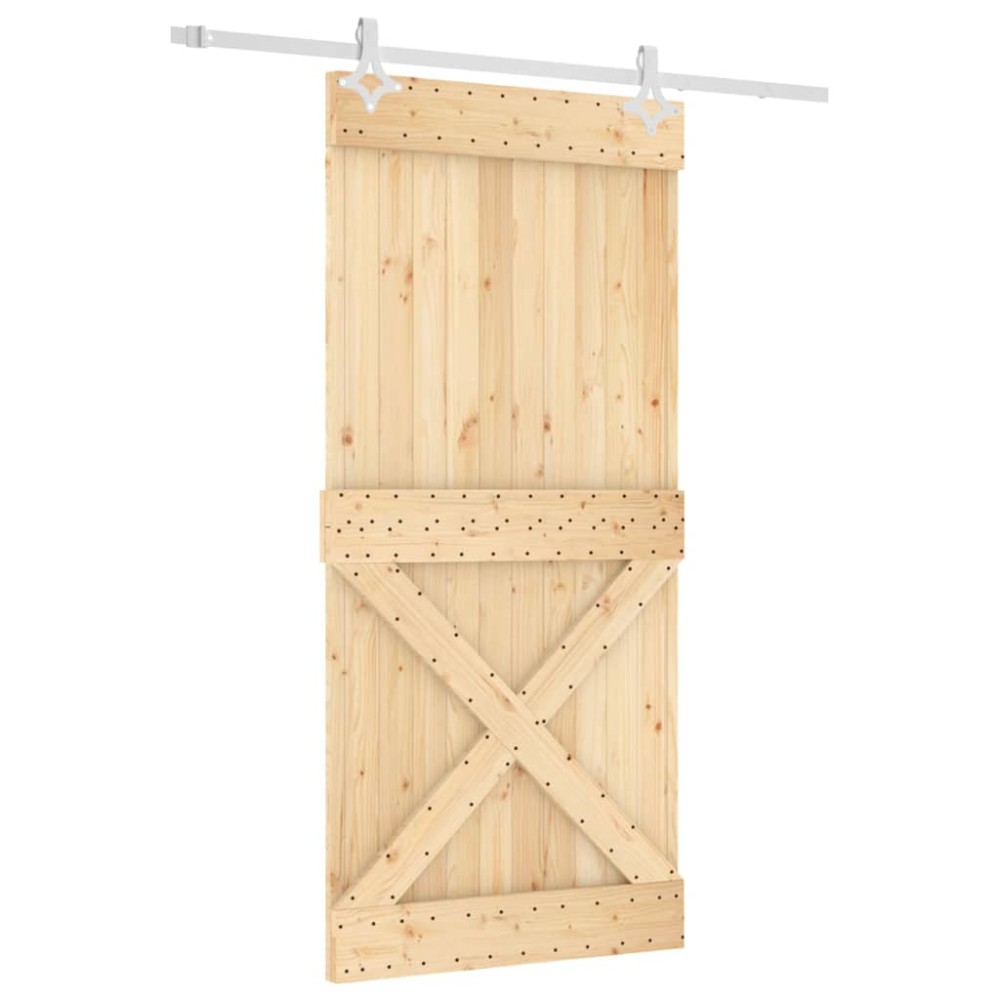 vidaXL Ușă glisantă cu set de feronerie 95x210 cm, lemn masiv de pin