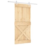 vidaXL Ușă glisantă cu set de feronerie 95x210 cm, lemn masiv de pin vidaXL Ușă glisantă cu set de feronerie 95x210 cm, lemn masiv de pin