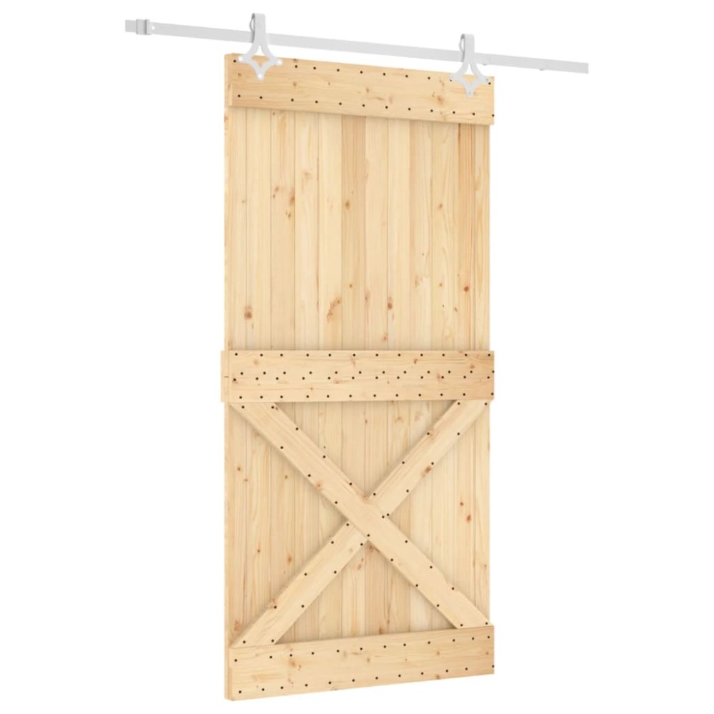 vidaXL Ușă glisantă cu set feronerie, 100x210 cm, lemn masiv de pin