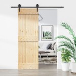 vidaXL Ușă glisantă cu set de feronerie 70x210 cm, lemn masiv de pin vidaXL Ușă glisantă cu set de feronerie 70x210 cm, lemn masiv de pin