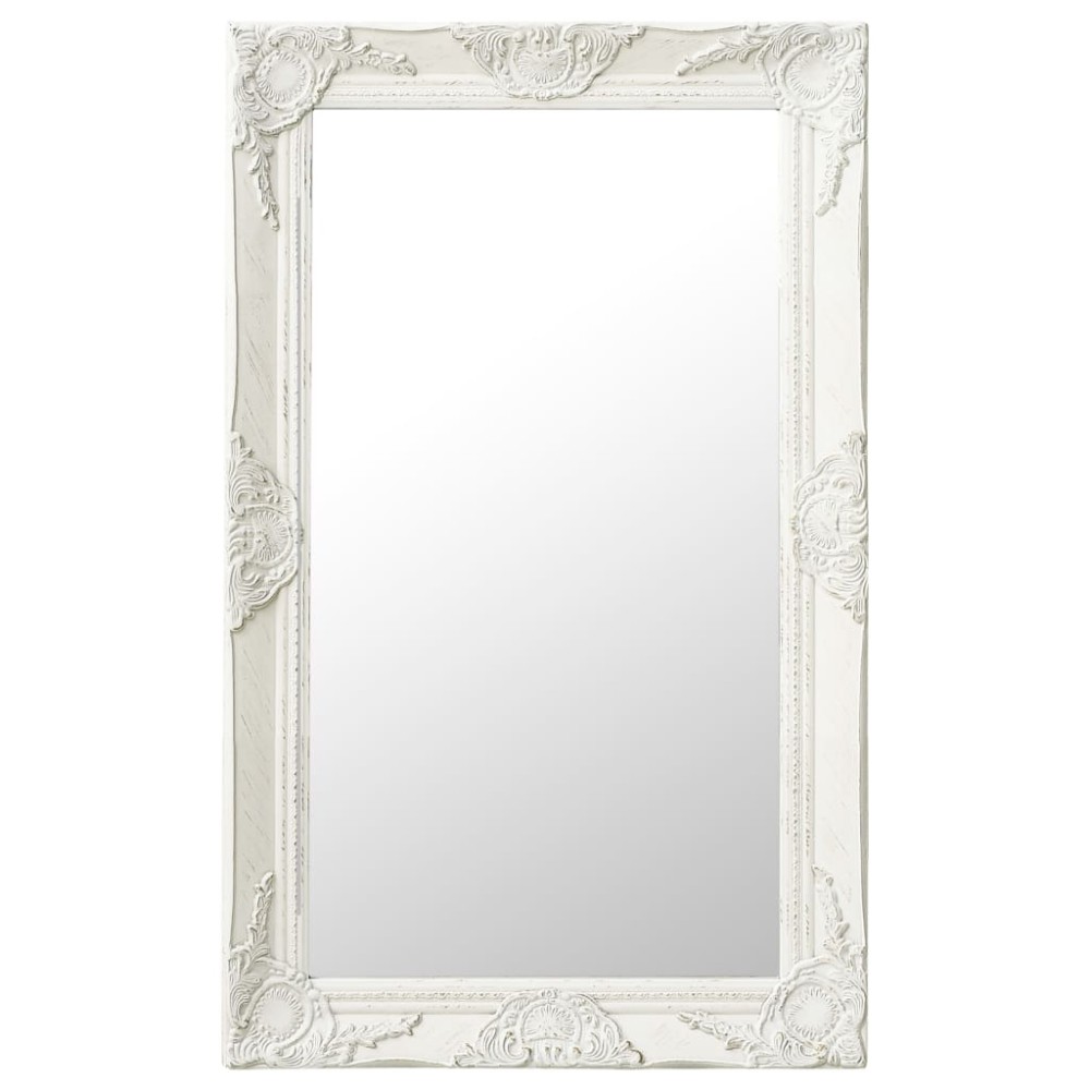 vidaXL Oglindă de perete în stil baroc, alb, 50 x 80 cm