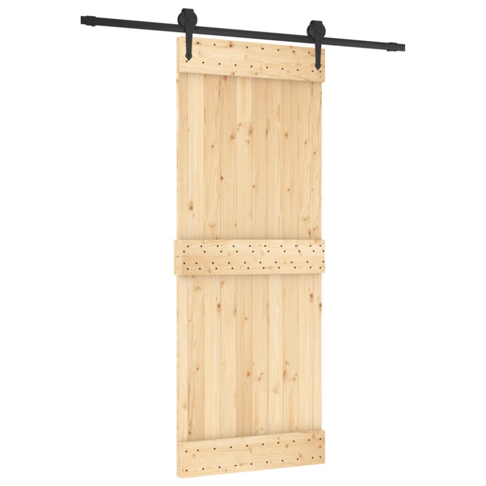 vidaXL Ușă glisantă cu set de feronerie 80x210 cm, lemn masiv de pin
