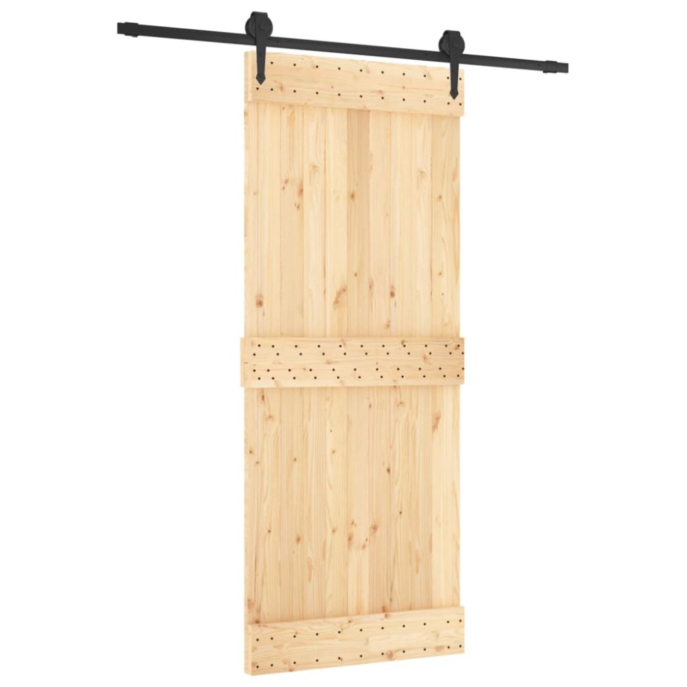 vidaXL Ușă glisantă cu set de feronerie 85x210 cm, lemn masiv de pin