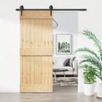 vidaXL Ușă glisantă cu set de feronerie 85x210 cm, lemn masiv de pin vidaXL Ușă glisantă cu set de feronerie 85x210 cm, lemn masiv de pin