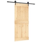 vidaXL Ușă glisantă cu set feronerie, 90x210 cm, lemn masiv de pin vidaXL Ușă glisantă cu set feronerie, 90x210 cm, lemn masiv de pin