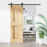 vidaXL Ușă glisantă cu set de feronerie 70x210 cm, lemn masiv de pin vidaXL Ușă glisantă cu set de feronerie 70x210 cm, lemn masiv de pin