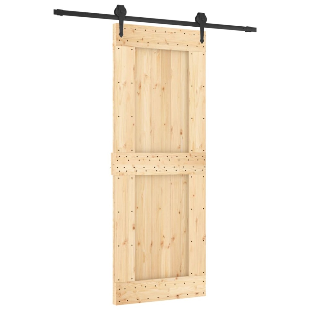 vidaXL Ușă glisantă cu set de feronerie 80x210 cm, lemn masiv de pin