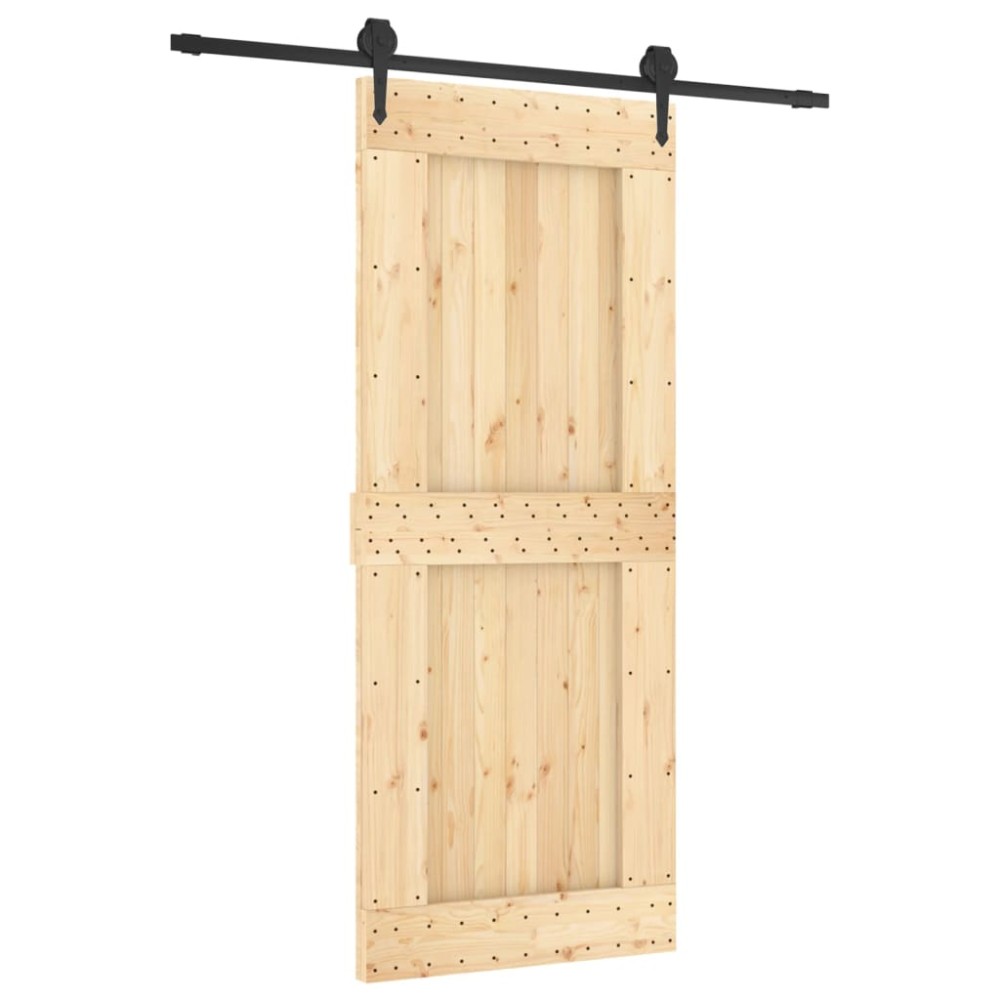 vidaXL Ușă glisantă cu set de feronerie 85x210 cm, lemn masiv de pin