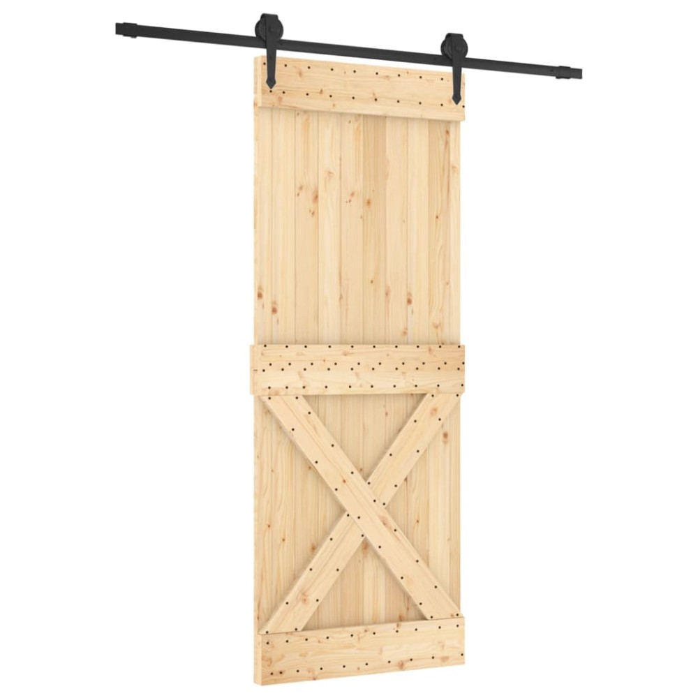 vidaXL Ușă glisantă cu set de feronerie 80x210 cm, lemn masiv de pin