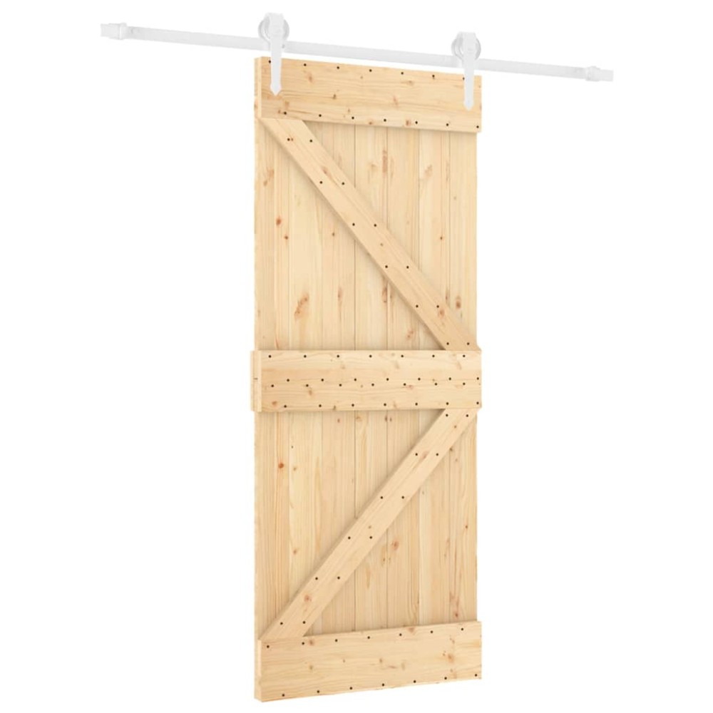 vidaXL Ușă glisantă cu set de feronerie 85x210 cm, lemn masiv de pin