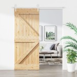 vidaXL Ușă glisantă cu set de feronerie 85x210 cm, lemn masiv de pin vidaXL Ușă glisantă cu set de feronerie 85x210 cm, lemn masiv de pin