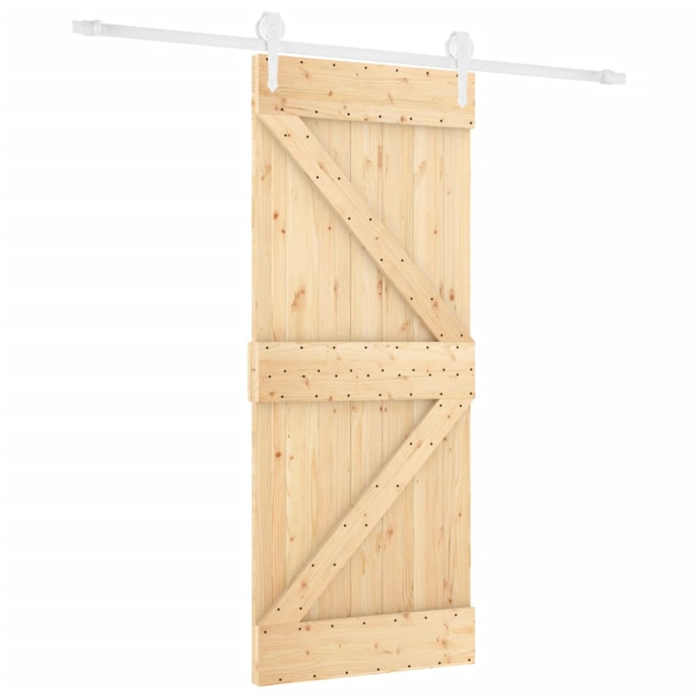 vidaXL Ușă glisantă cu set de feronerie 80x210 cm, lemn masiv de pin