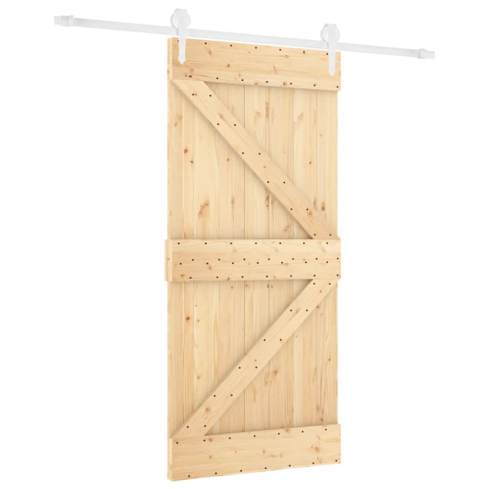 vidaXL Ușă glisantă cu set feronerie, 90x210 cm, lemn masiv de pin